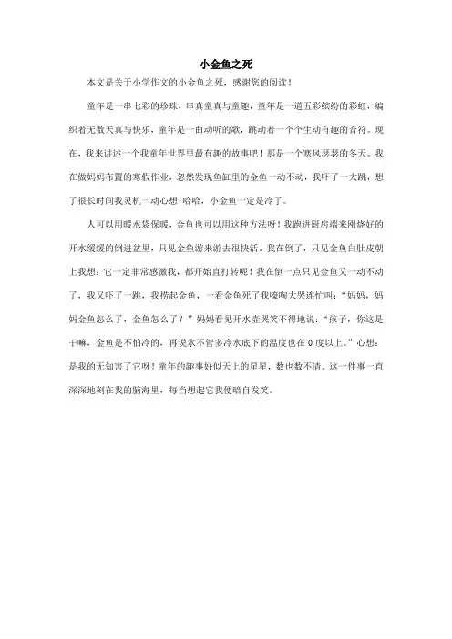小金鱼之死_小学作文