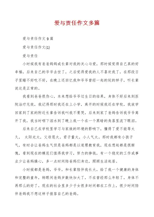 爱与责任作文多篇