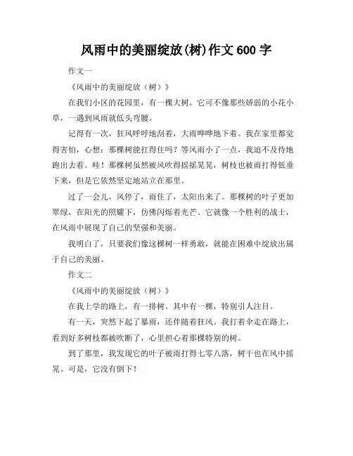 风雨中的美丽绽放(树)作文600字