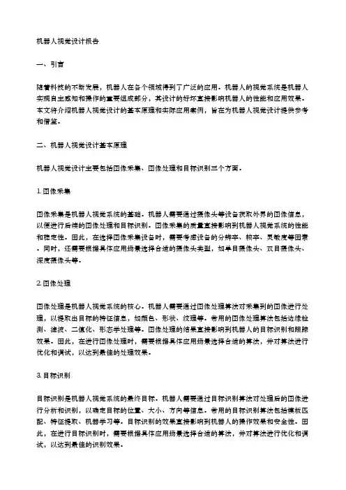 机器人视觉设计报告