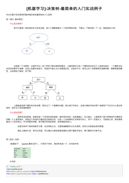 [机器学习]-决策树-最简单的入门实战例子