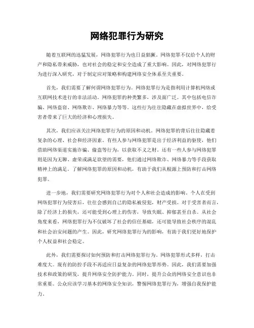 网络犯罪行为研究