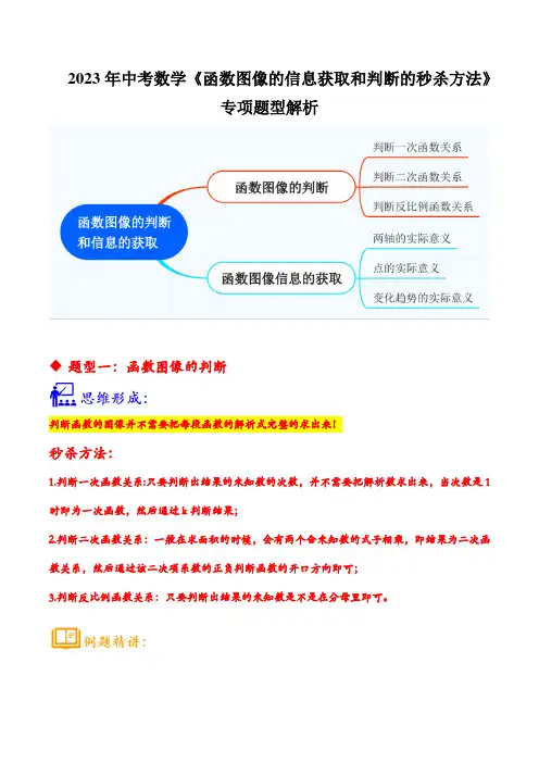 2023年中考数学《函数图像的信息获取和判断的秒杀方法》专项题型解析