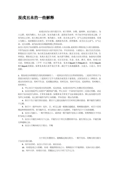 辰戌丑未的一些解释