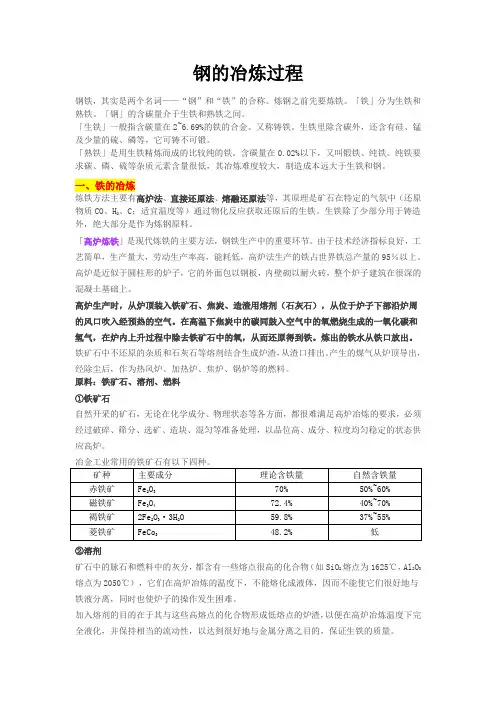 钢的冶炼过程