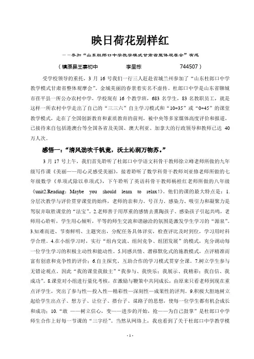 映日荷花别样红.doc论文 李呈栋