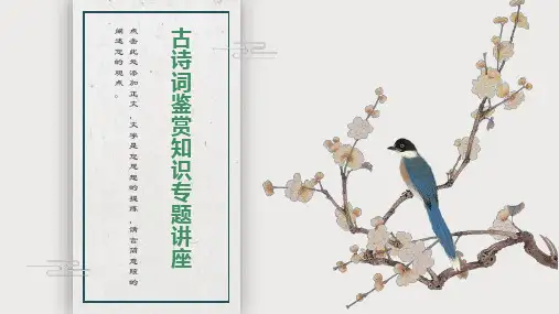 古诗词鉴赏知识专题讲座