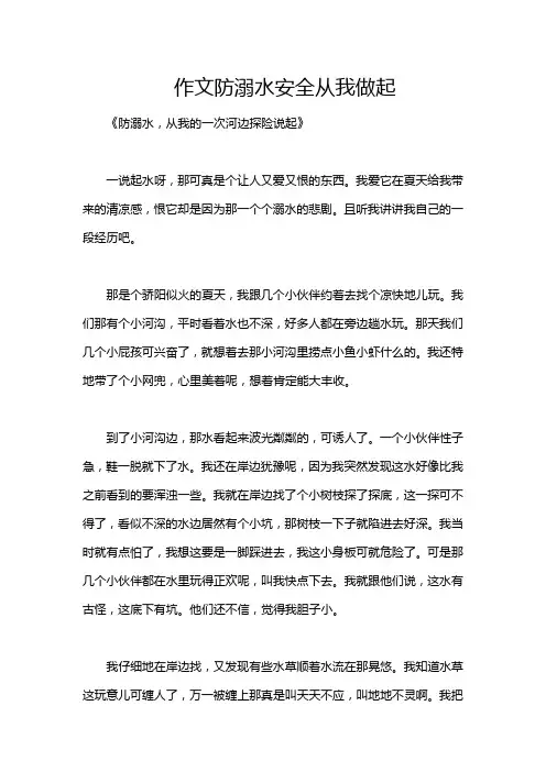 作文防溺水安全从我做起