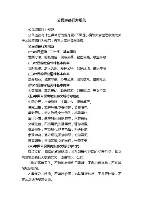公民道德行为规范