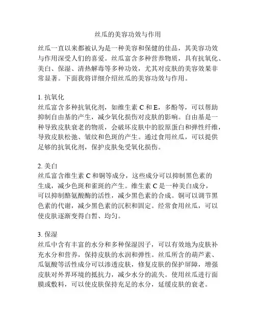 丝瓜的美容功效与作用