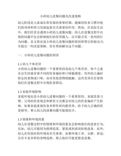 小班幼儿进餐问题及改进策略