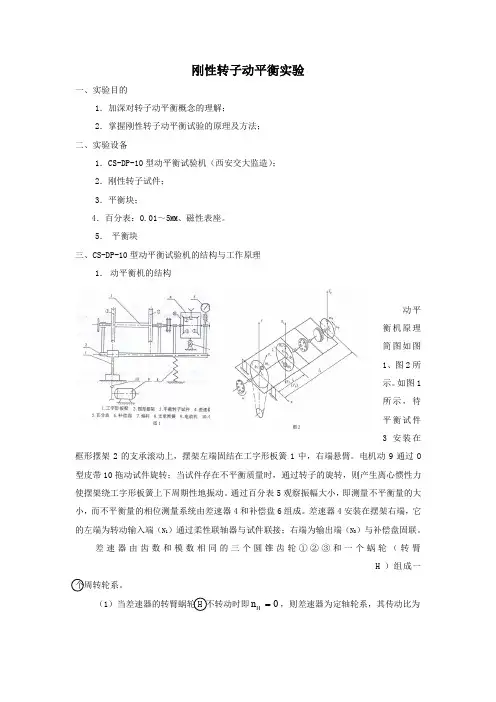 刚性转子动平衡实验