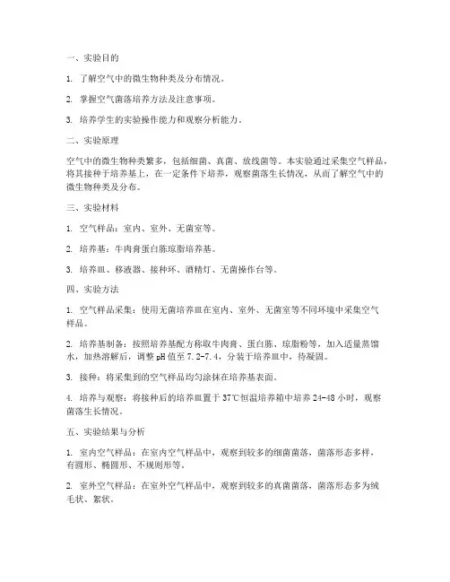 空气菌落实验报告