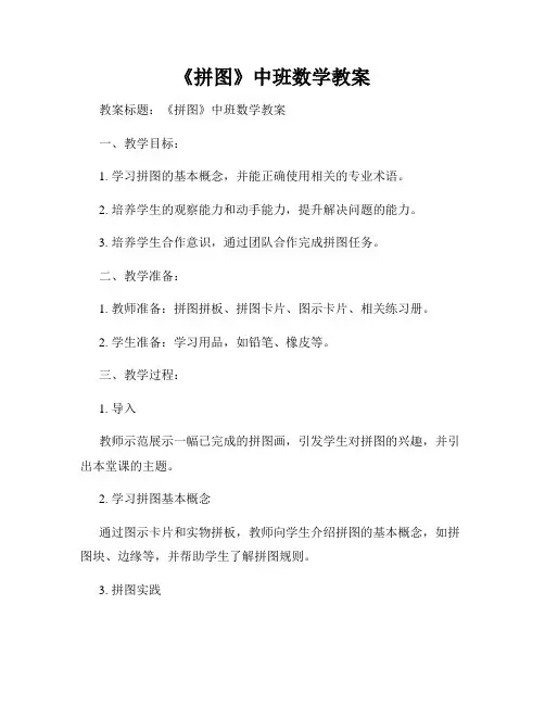 《拼图》中班数学教案