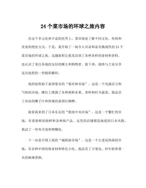 24个菜市场的环球之旅内容