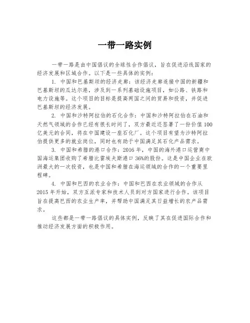 一带一路实例