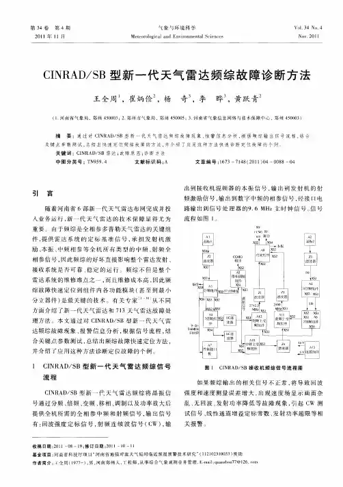 CINRAD／SB型新一代天气雷达频综故障诊断方法