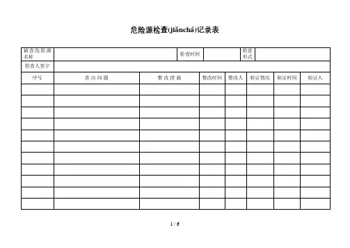 危险源检查记录表