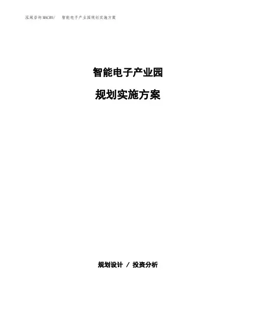 智能电子产业园规划实施方案