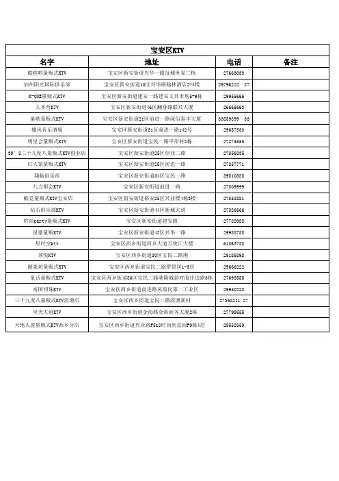 宝安ktv地址电话