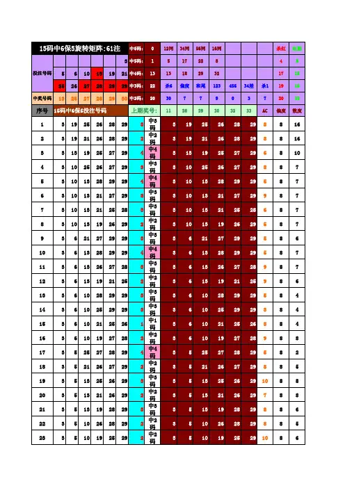 13码中6保5旋转矩阵(共61注)