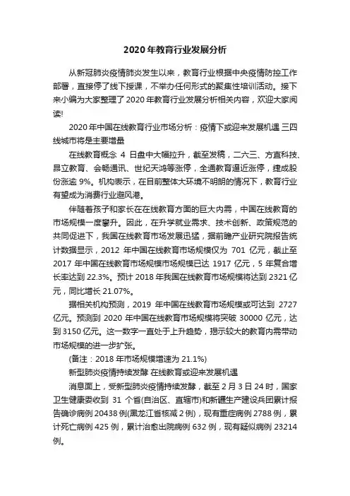 2020年教育行业发展分析