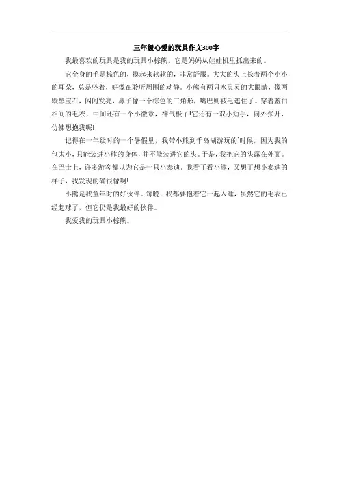 三年级心爱的玩具作文300字