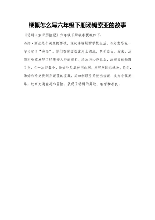 梗概怎么写六年级下册汤姆索亚的故事