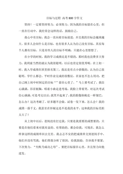 目标与过程 高考800字作文