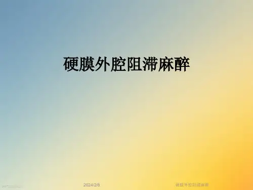 硬膜外腔阻滞麻醉