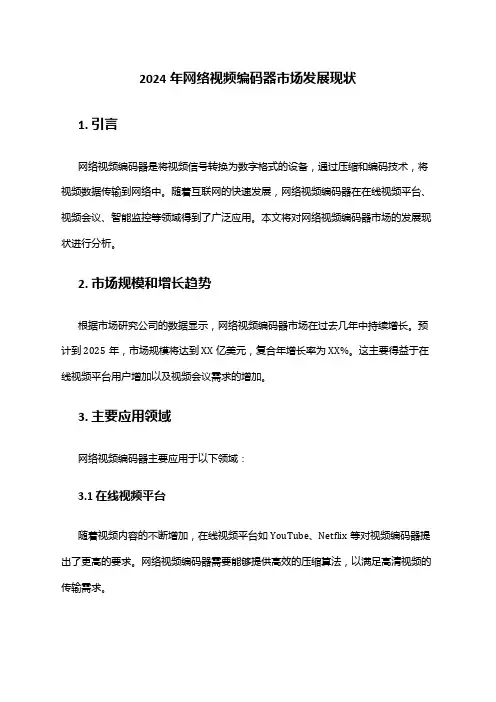 2024年网络视频编码器市场发展现状