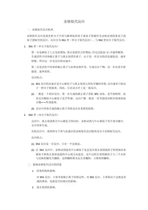 亲核取代反应