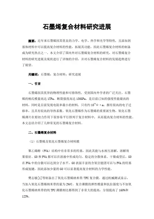 石墨烯复合材料研究进展