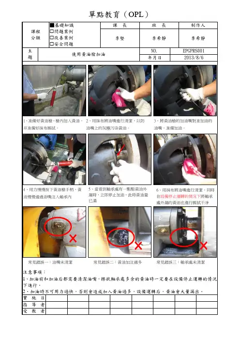 如何用黄油枪加黄油-OPL