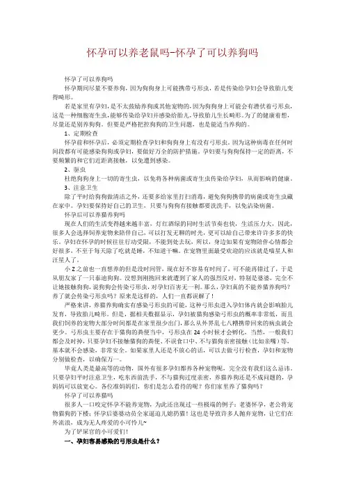 怀孕可以养老鼠吗-怀孕了可以养狗吗