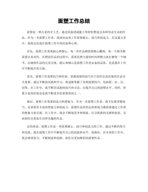 面塑工作总结