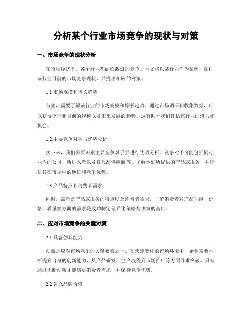 分析某个行业市场竞争的现状与对策