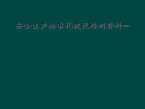 安全生产标准化建设培训资料一