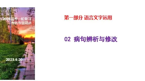 六大类病句类型的辨析及修改高考语文一轮复习之语言文字运用(全国通用)