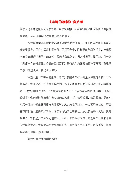 《光辉的旗帜》读后感