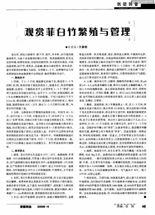 观赏菲白竹繁殖与管理