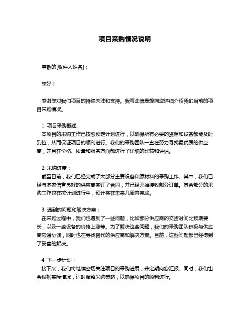 项目采购情况说明
