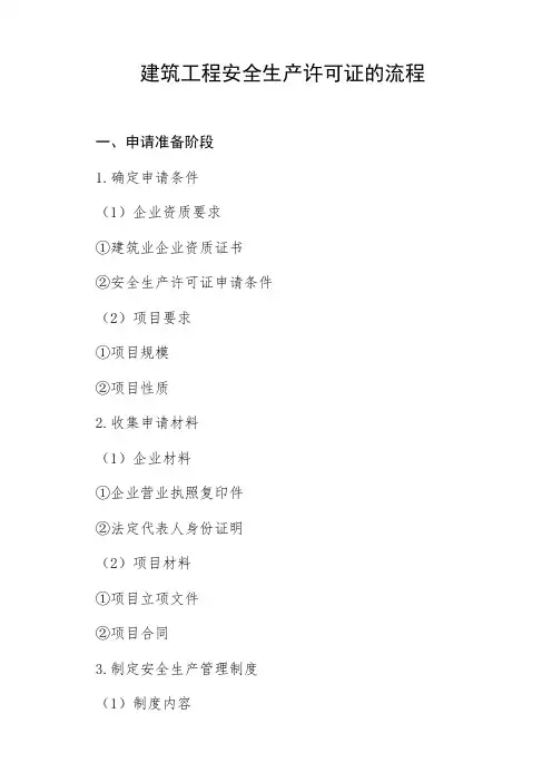 建筑工程安全生产许可证的流程