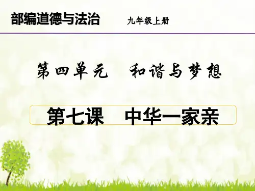 九年级道德与法治上册第七课 中华一家亲复习课件