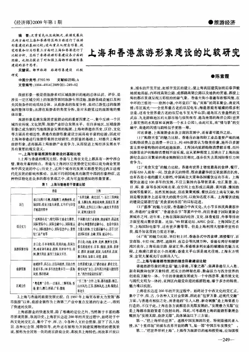 上海和香港旅游形象建设的比较研究