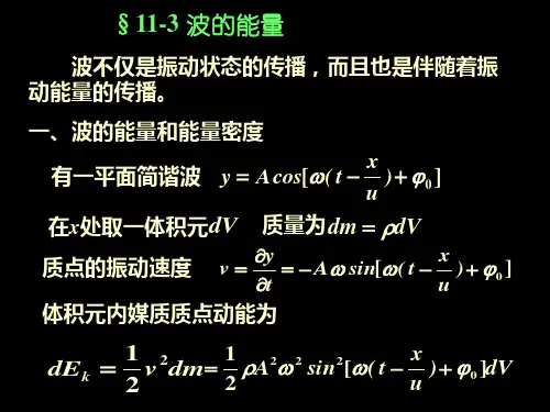 简谐波的能量惠更斯原理波的干涉