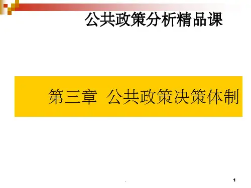 公共政策分析精品课第三章公共政策决策体制