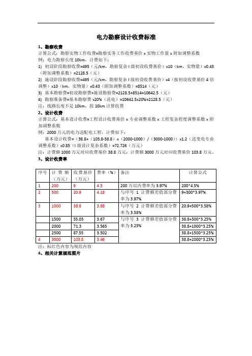 电力勘察设计费