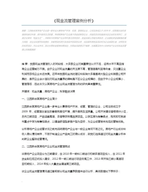 现金流管理案例分析