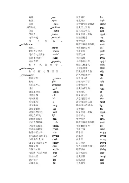 鸿业CAD快捷命令（全）